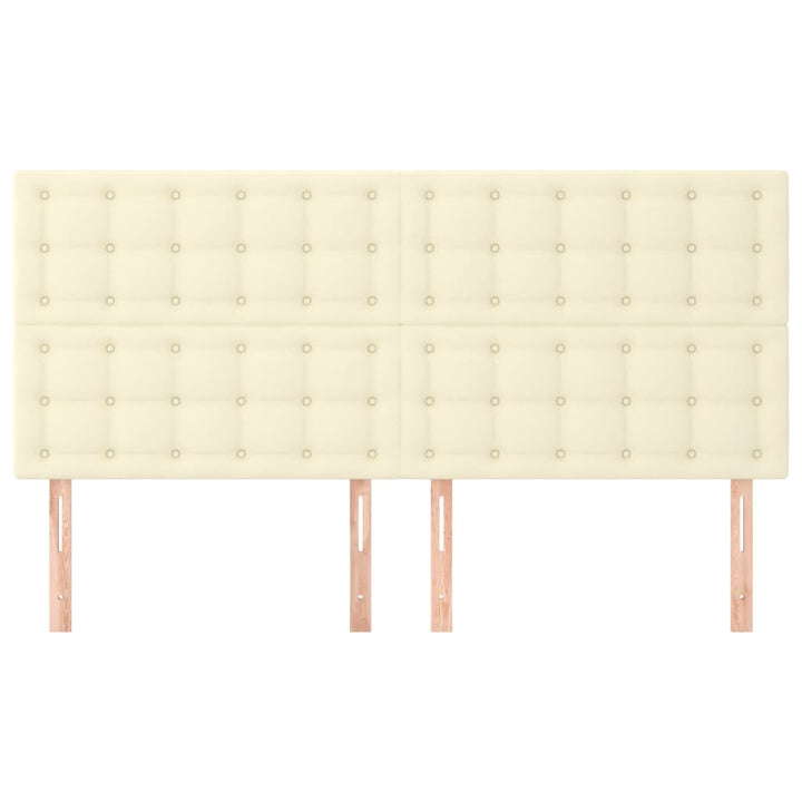 sengegavle 4 stk. 90x5x78/88 cm kunstlæder cremefarvet