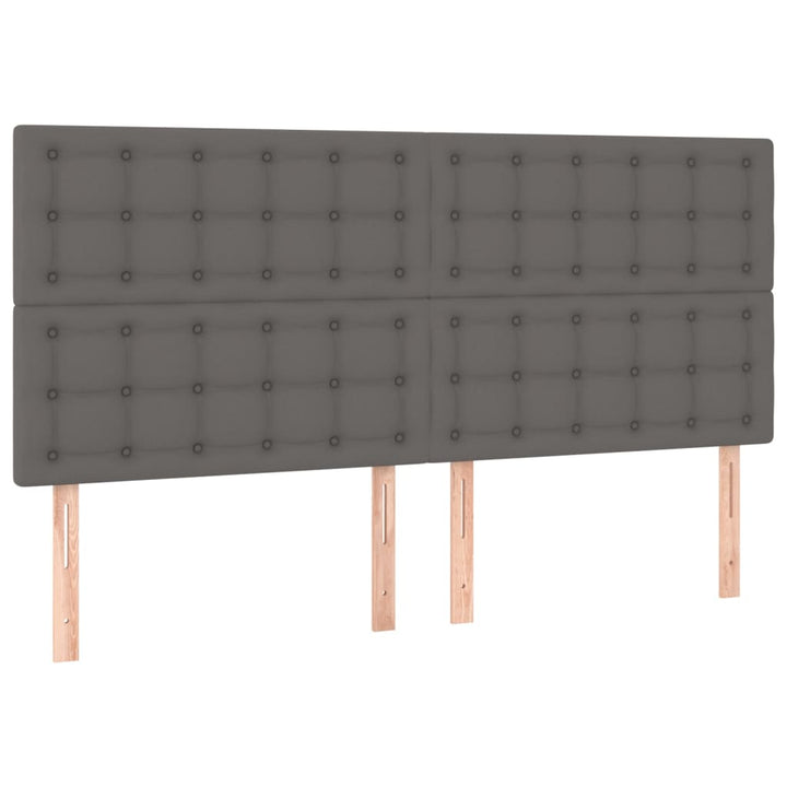 sengegavle 4 stk. 90x5x78/88 cm kunstlæder grå
