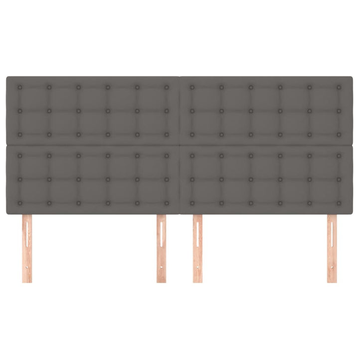 sengegavle 4 stk. 90x5x78/88 cm kunstlæder grå