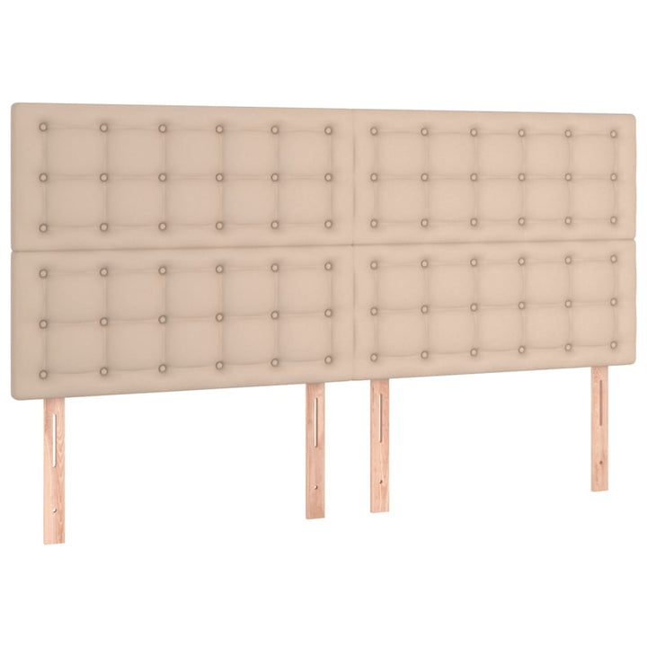 sengegavle 4 stk. 90x5x78/88 cm kunstlæder cappuccinofarvet