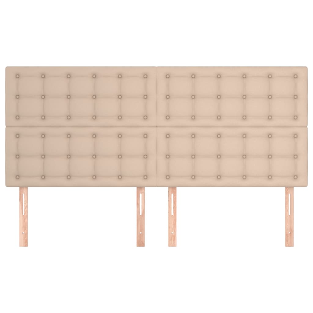 sengegavle 4 stk. 90x5x78/88 cm kunstlæder cappuccinofarvet