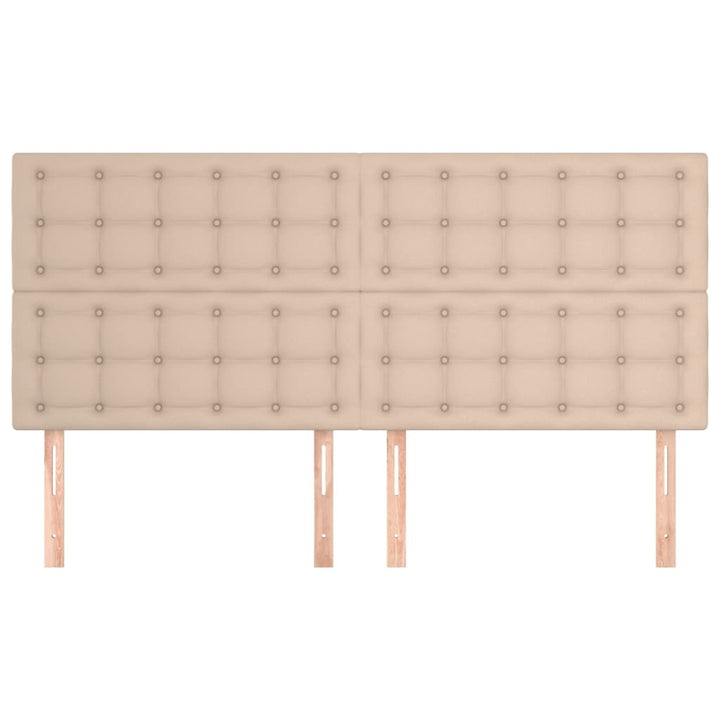 sengegavle 4 stk. 90x5x78/88 cm kunstlæder cappuccinofarvet
