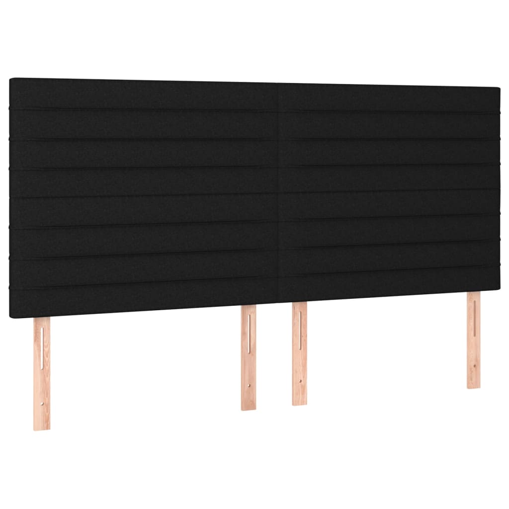 sengegavle 4 stk. 90x5x78/88 cm stof sort