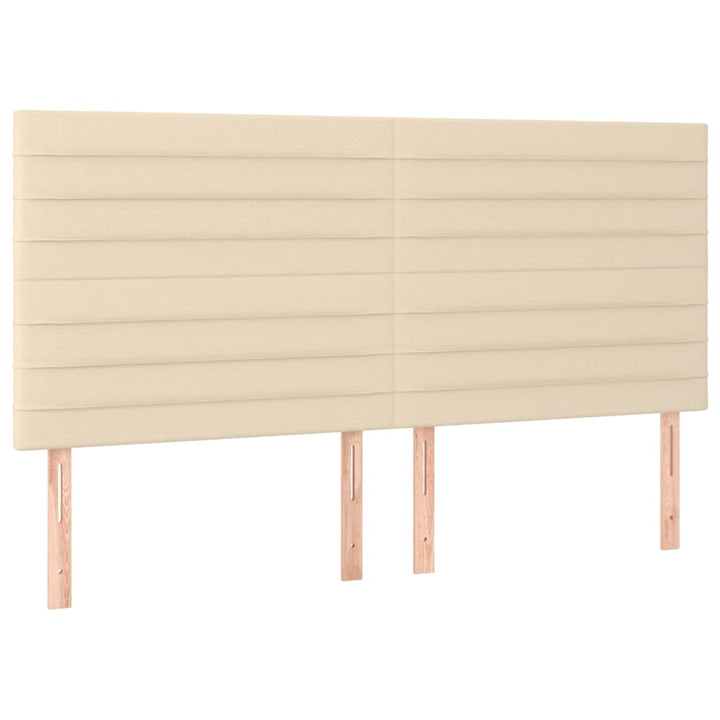 sengegavle 4 stk. 90x5x78/88 cm stof cremefarvet