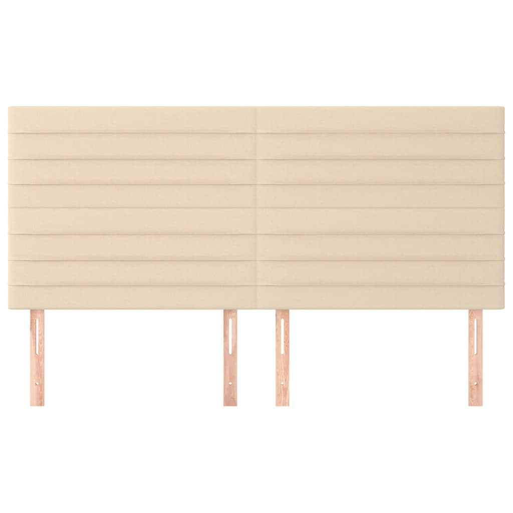 sengegavle 4 stk. 90x5x78/88 cm stof cremefarvet