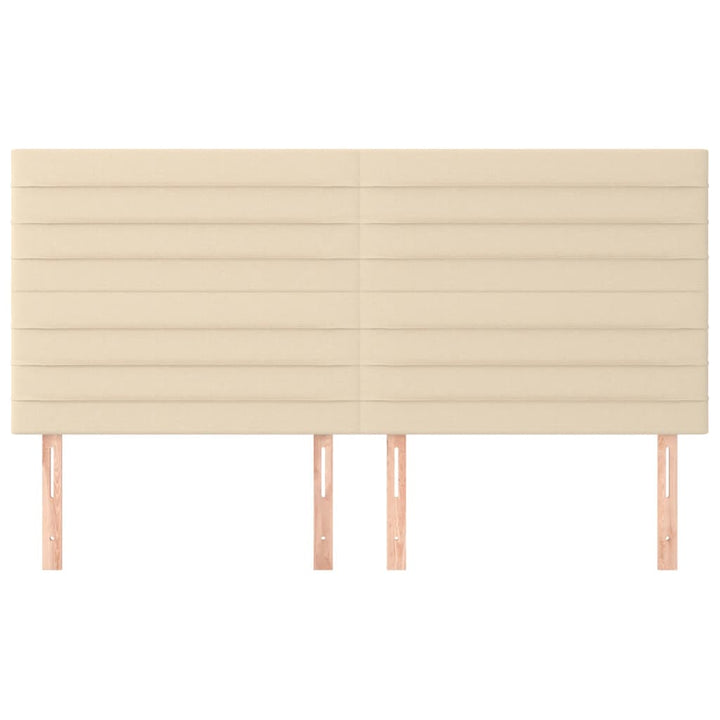 sengegavle 4 stk. 90x5x78/88 cm stof cremefarvet