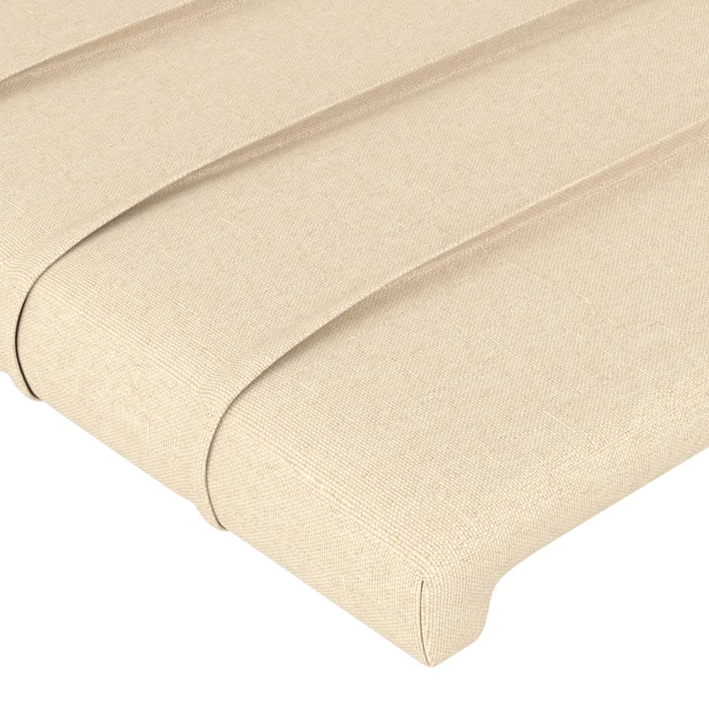 sengegavle 4 stk. 90x5x78/88 cm stof cremefarvet
