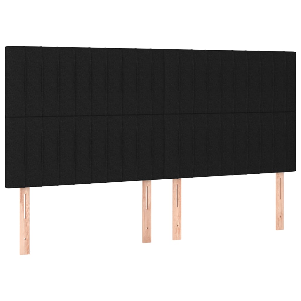 sengegavle 4 stk. 90x5x78/88 cm stof sort