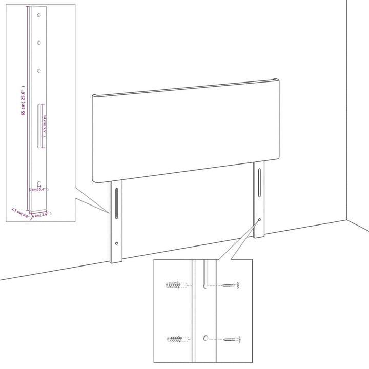 sengegavle 4 stk. 90x5x78/88 cm stof sort