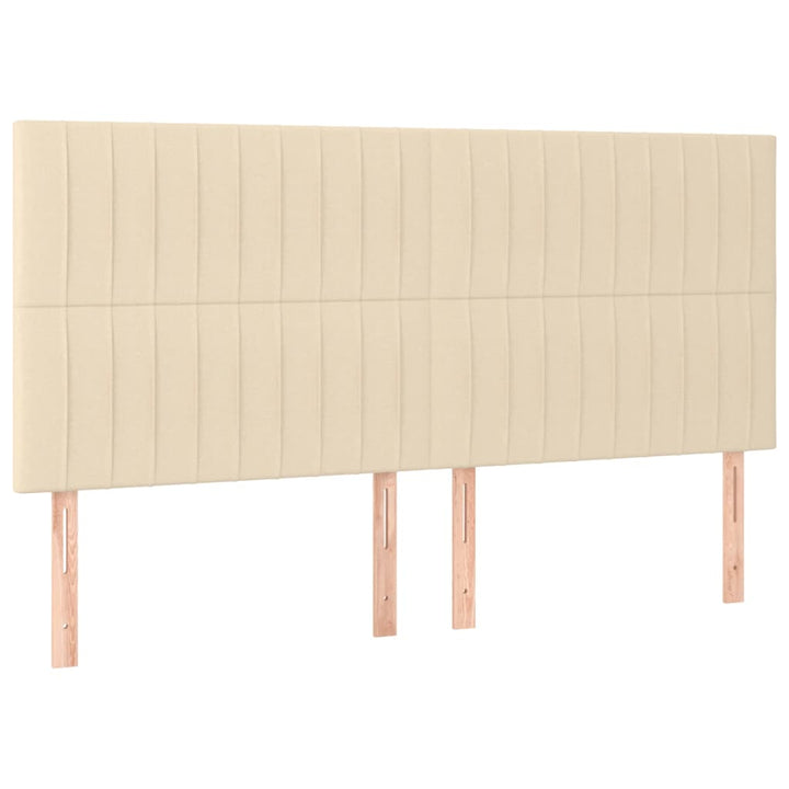 sengegavle 4 stk. 90x5x78/88 cm stof cremefarvet