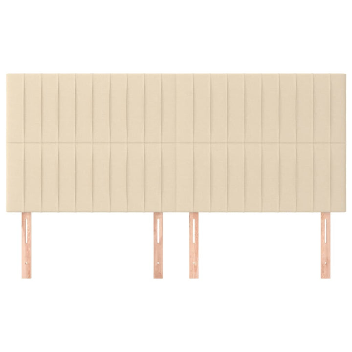 sengegavle 4 stk. 90x5x78/88 cm stof cremefarvet