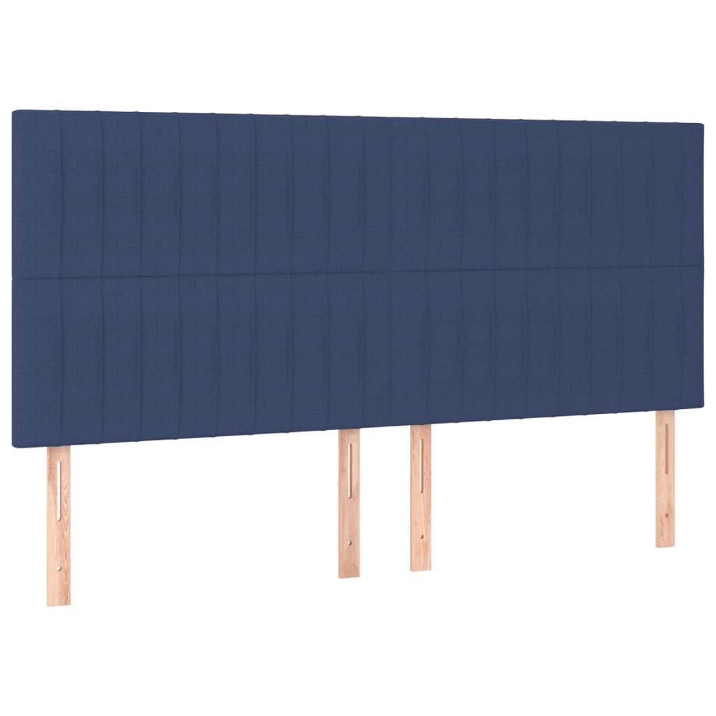 sengegavle 4 stk. 90x5x78/88 cm stof blå