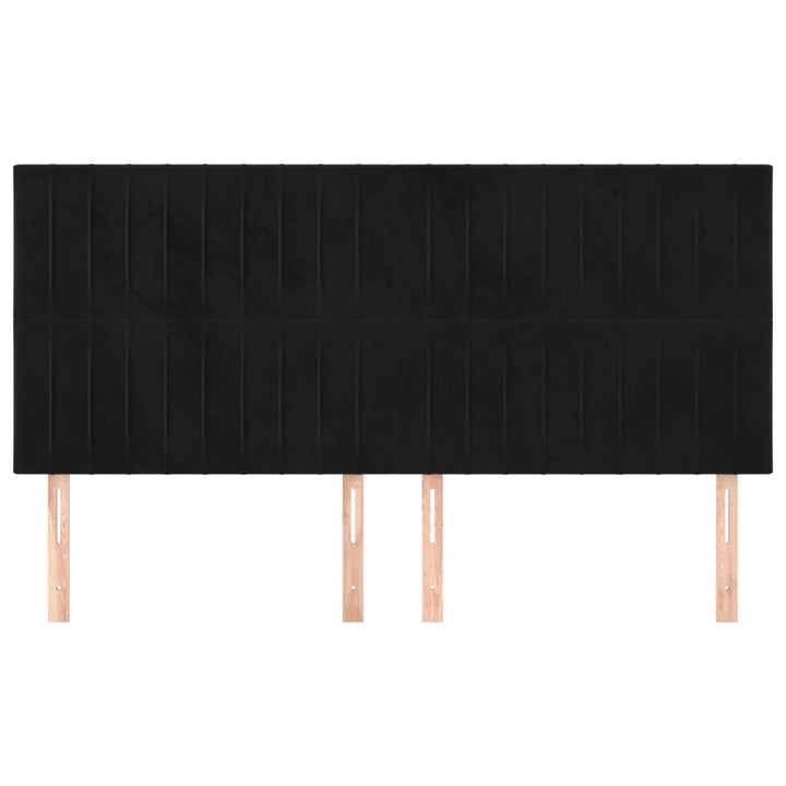 sengegavle 4 stk. 90x5x78/88 cm fløjl sort