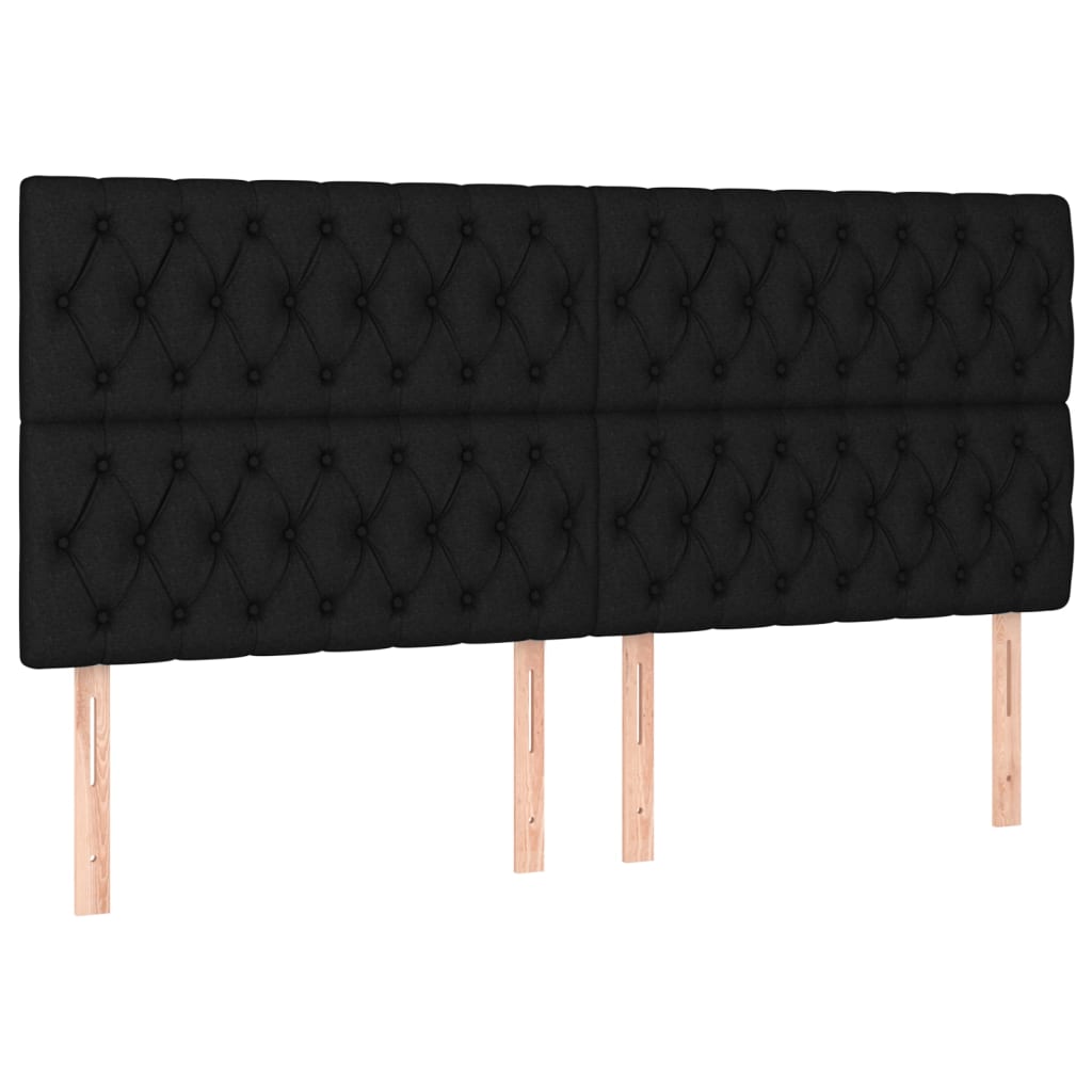 sengegavle 4 stk. 90x7x78/88 cm stof sort
