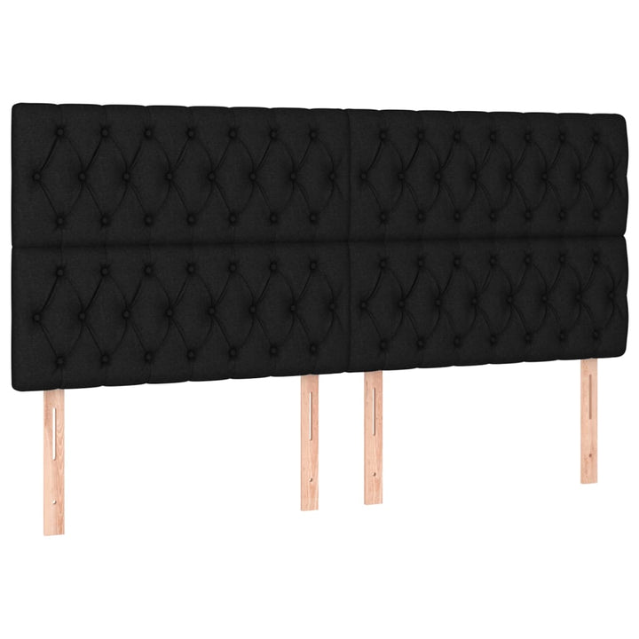 sengegavle 4 stk. 90x7x78/88 cm stof sort