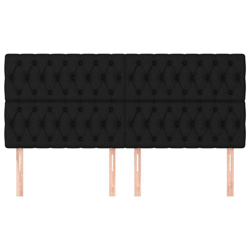 sengegavle 4 stk. 90x7x78/88 cm stof sort