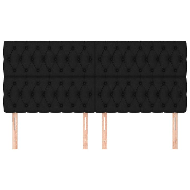 sengegavle 4 stk. 90x7x78/88 cm stof sort