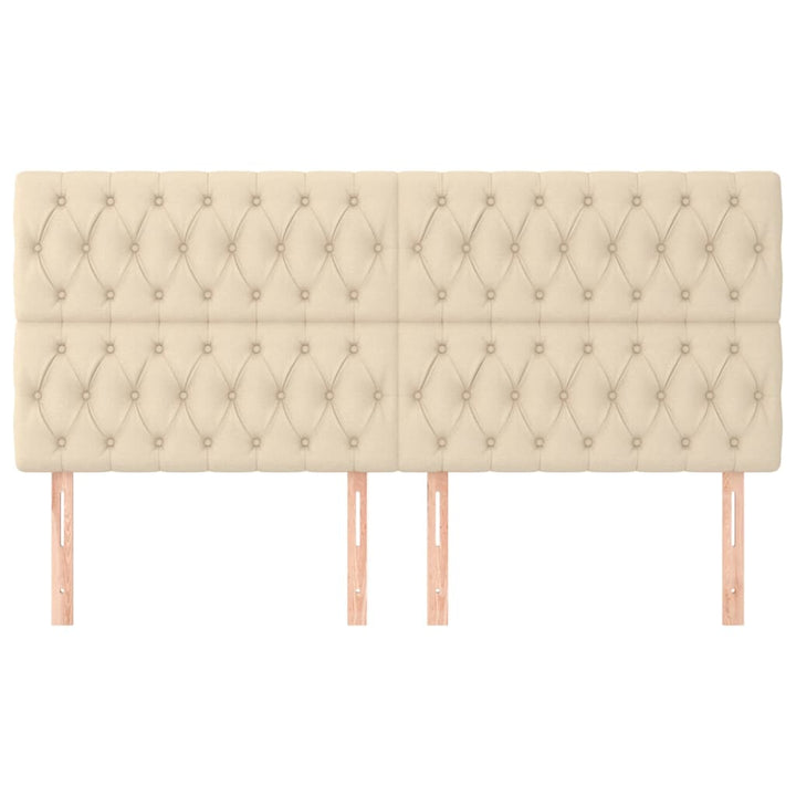 sengegavle 4 stk. 90x7x78/88 cm stof cremefarvet