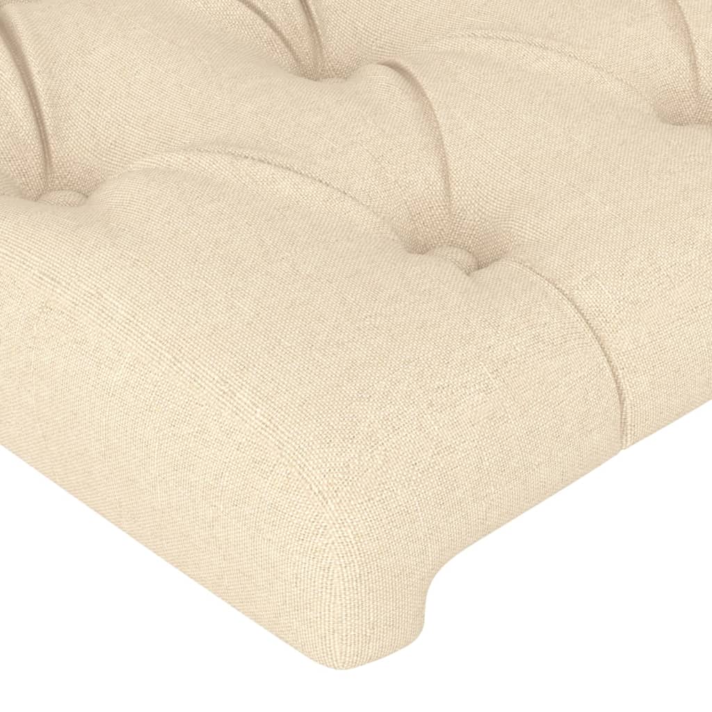sengegavle 4 stk. 90x7x78/88 cm stof cremefarvet