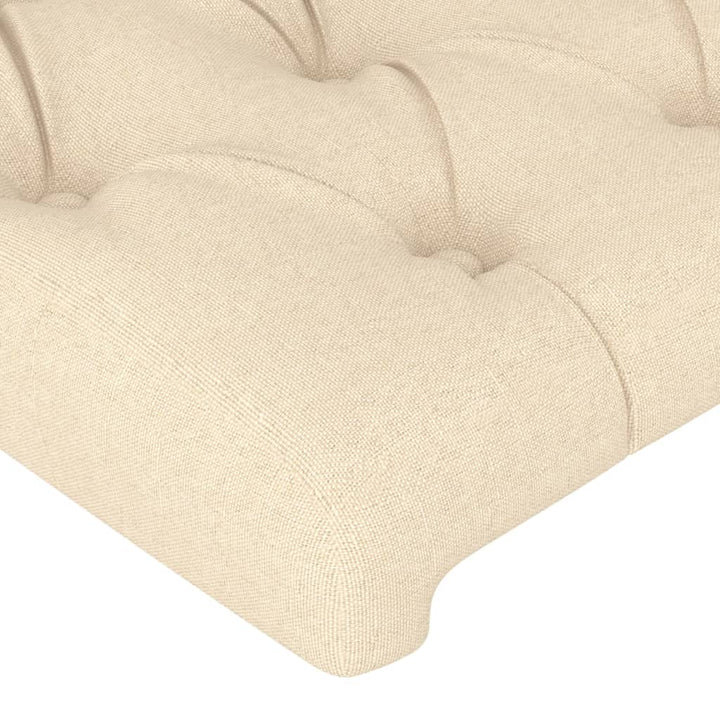 sengegavle 4 stk. 90x7x78/88 cm stof cremefarvet