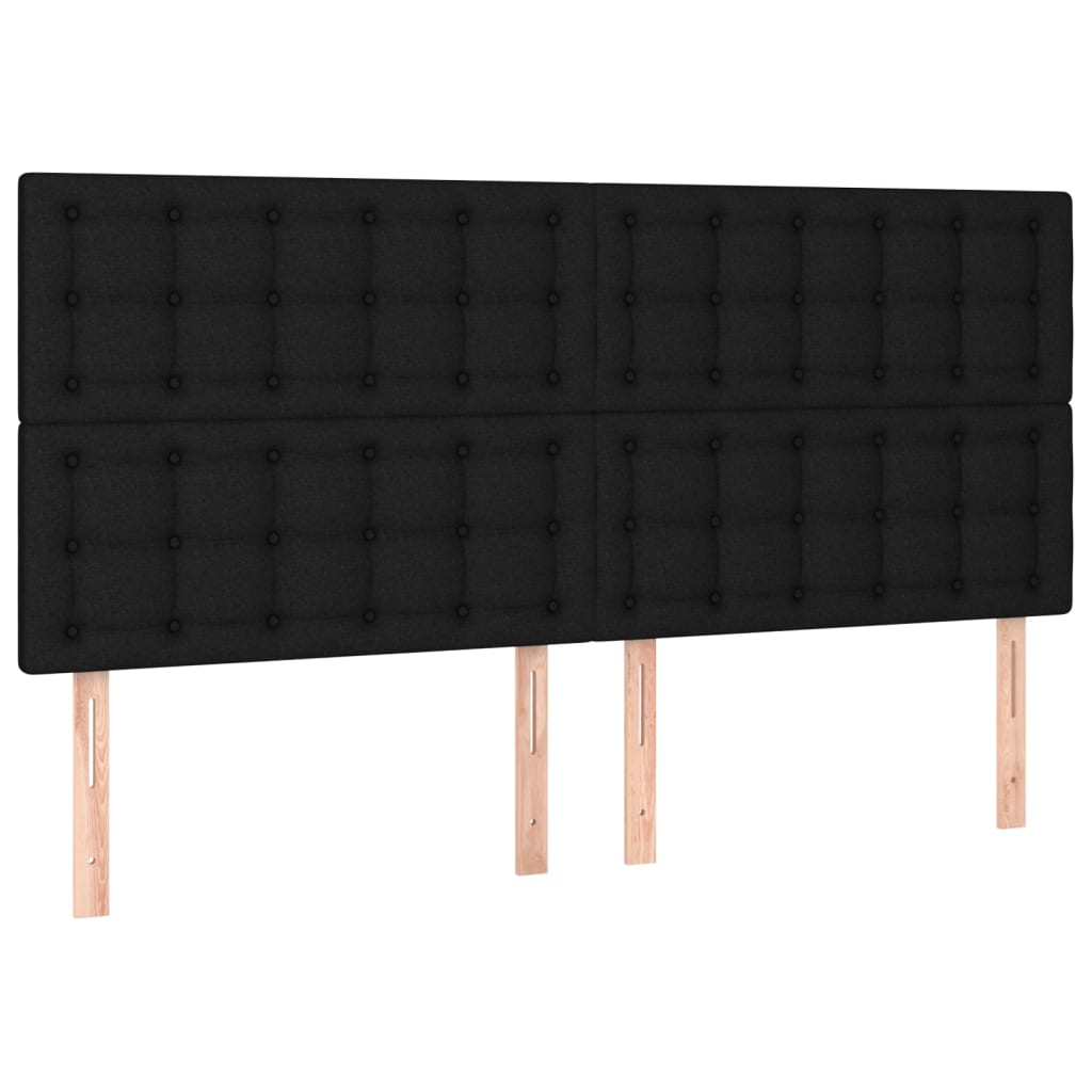 sengegavle 4 stk. 90x5x78/88 cm stof sort