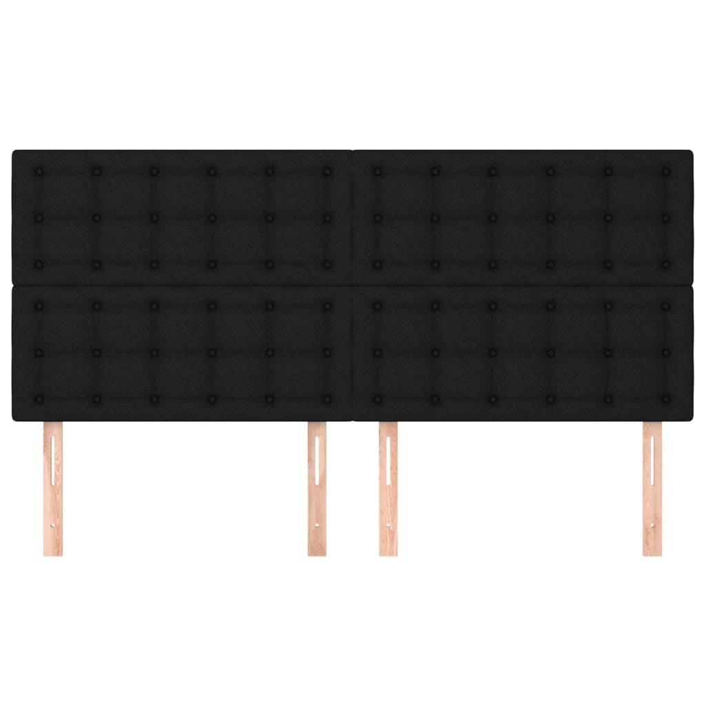 sengegavle 4 stk. 90x5x78/88 cm stof sort