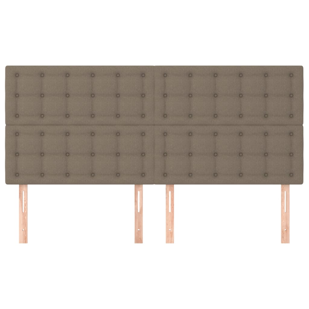 sengegavle 4 stk. 90x5x78/88 cm stof gråbrun