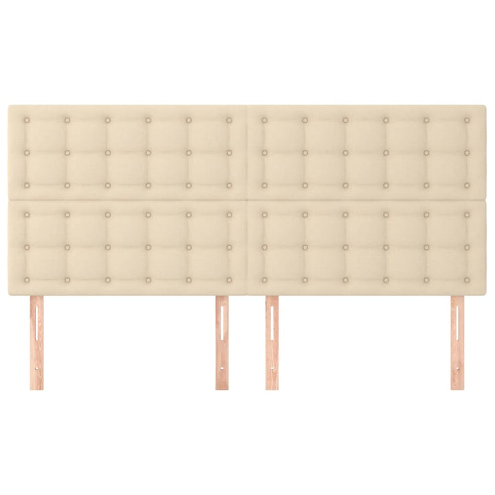 sengegavle 4 stk. 90x5x78/88 cm stof cremefarvet