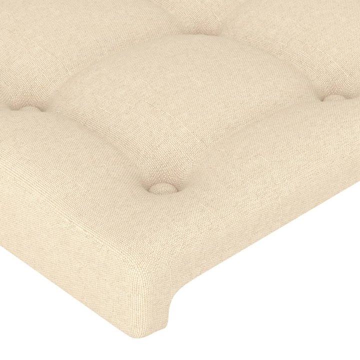 sengegavle 4 stk. 90x5x78/88 cm stof cremefarvet