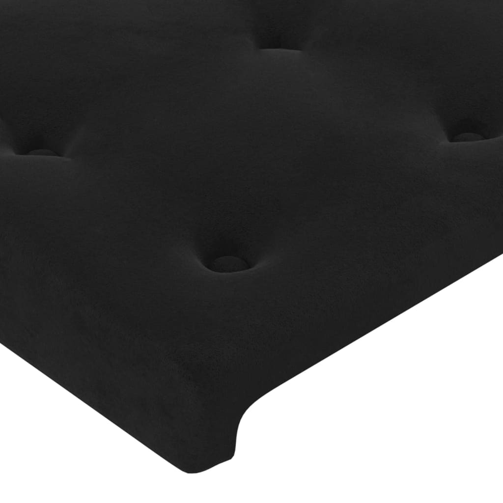 sengegavle 4 stk. 90x5x78/88 cm fløjl sort