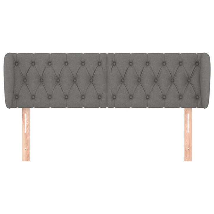 sengegavl med kanter 163x23x78/88 cm stof mørkegrå