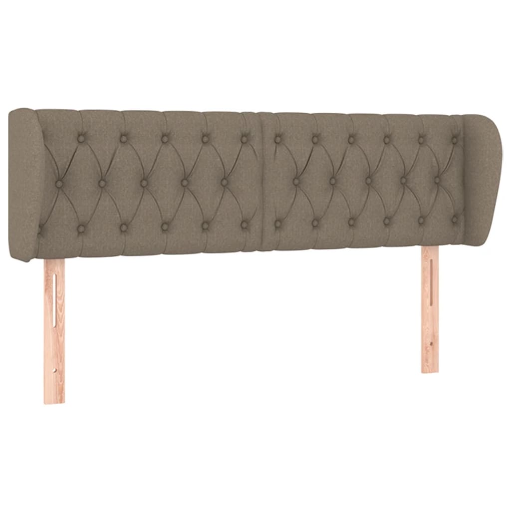 sengegavl med kanter 163x23x78/88 cm stof gråbrun