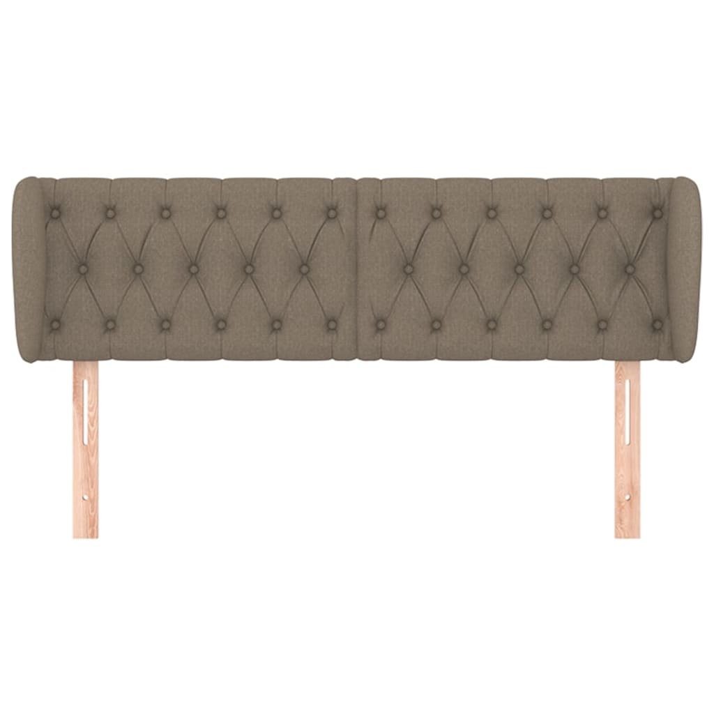 sengegavl med kanter 163x23x78/88 cm stof gråbrun