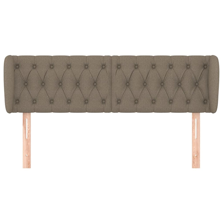 sengegavl med kanter 163x23x78/88 cm stof gråbrun