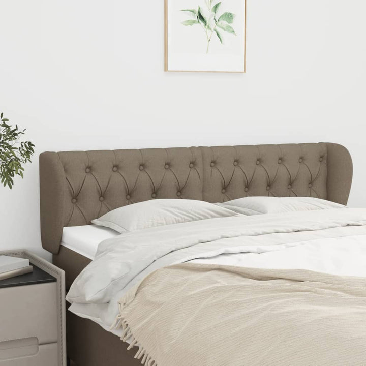 sengegavl med kanter 163x23x78/88 cm stof gråbrun