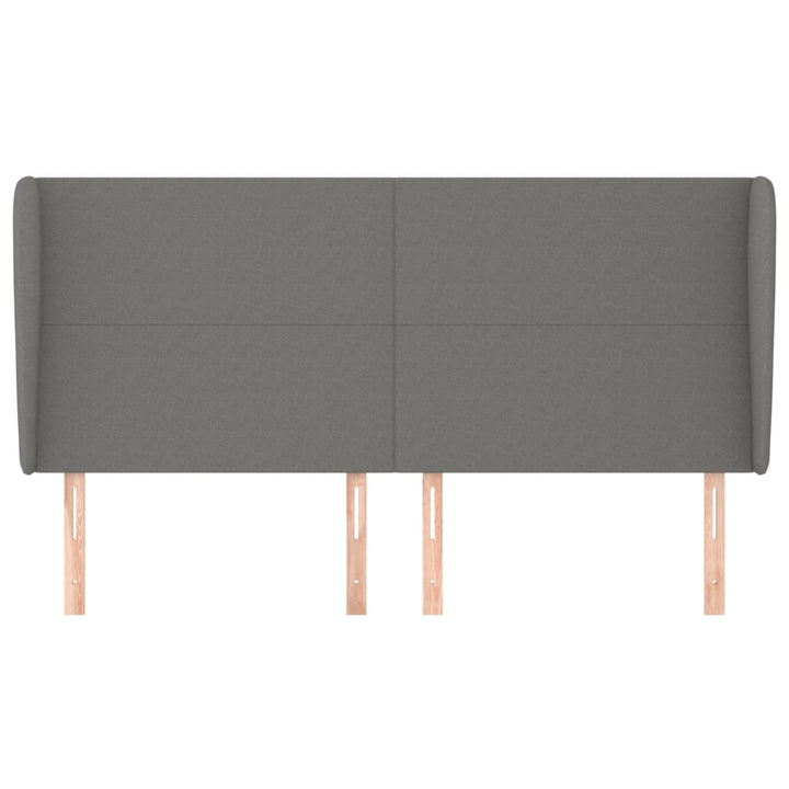 sengegavl med kanter 163x23x118/128 cm stof mørkegrå