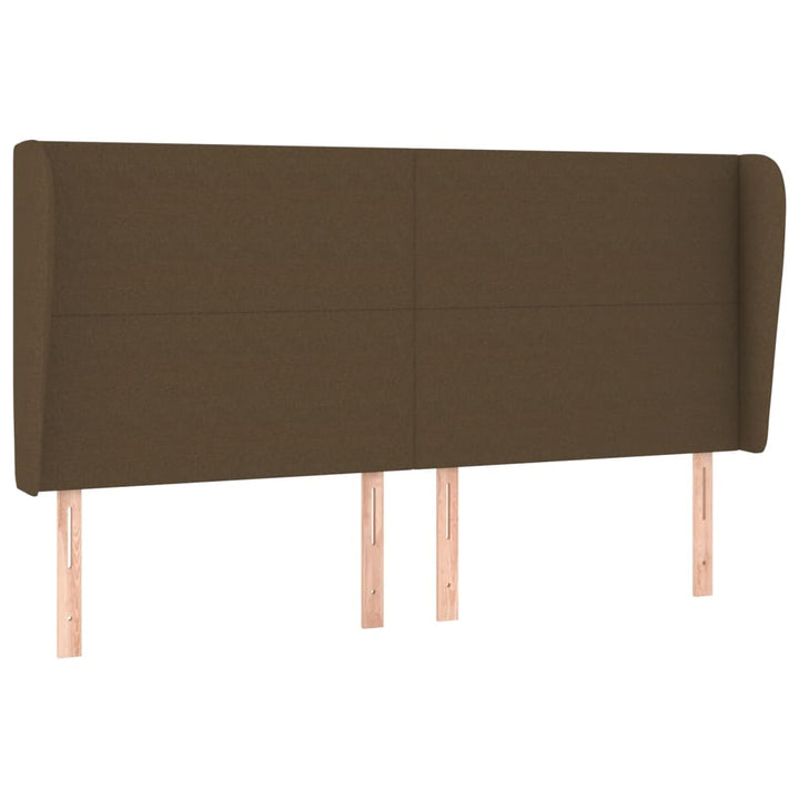 sengegavl med kanter 163x23x118/128 cm stof mørkebrun