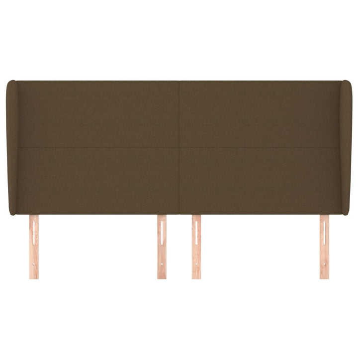 sengegavl med kanter 163x23x118/128 cm stof mørkebrun