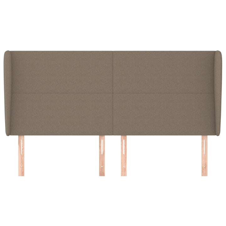 sengegavl med kanter 163x23x118/128 cm stof gråbrun