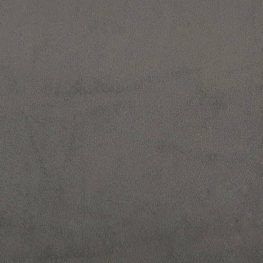 sengegavl med kanter 147x23x118/128 cm fløjl mørkegrå