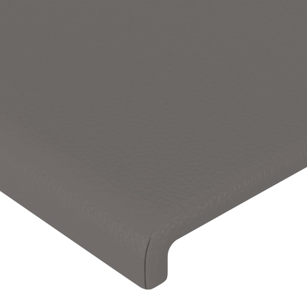 sengegavl med kanter 147x23x118/128 cm kunstlæder grå