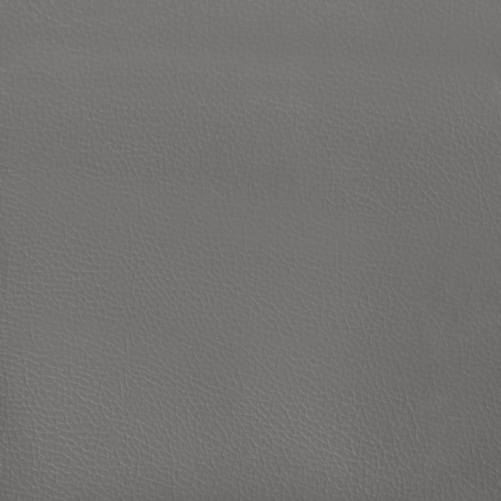 sengegavl med kanter 147x23x118/128 cm kunstlæder grå