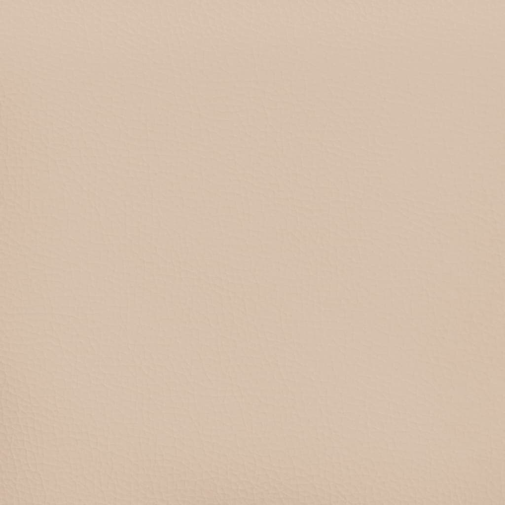sengegavl med kanter 147x23x118/128 cm kunstlæder cappuccino