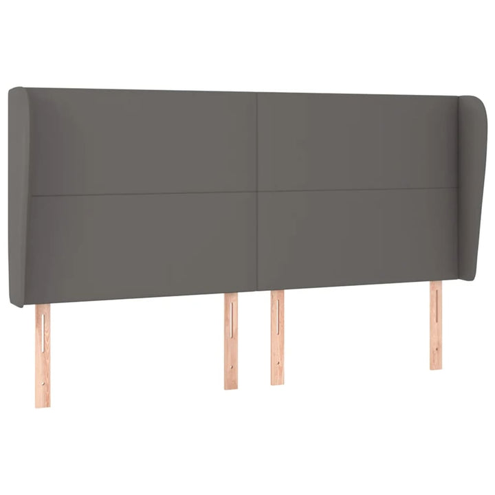 sengegavl med kanter 163x23x118/128 cm kunstlæder grå