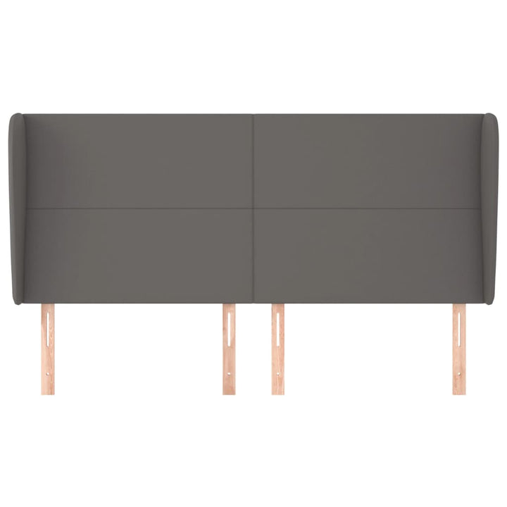 sengegavl med kanter 163x23x118/128 cm kunstlæder grå