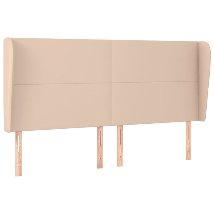 sengegavl med kanter 163x23x118/128 cm kunstlæder cappuccino