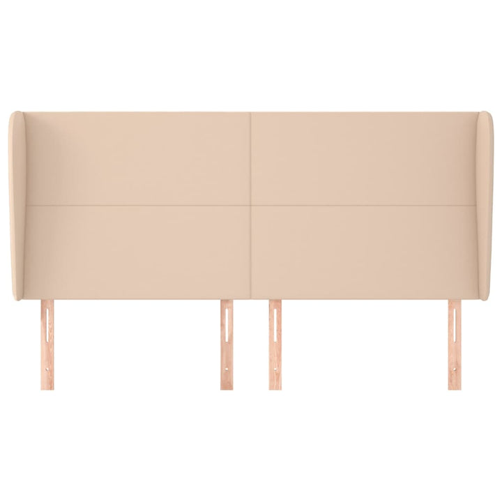 sengegavl med kanter 163x23x118/128 cm kunstlæder cappuccino