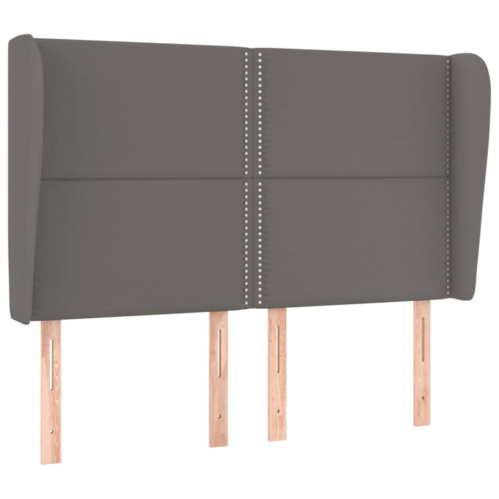 sengegavl med kanter 147x23x118/128 cm kunstlæder grå