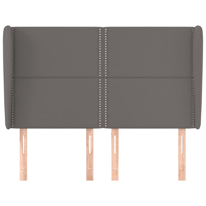 sengegavl med kanter 147x23x118/128 cm kunstlæder grå