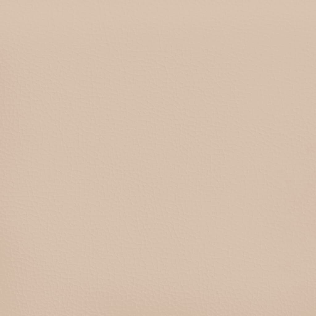 sengegavl med kanter 147x23x118/128 cm kunstlæder cappuccino